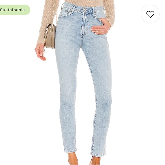 Nearly brand new size 25 Citizens of Humanity Olivia high rise jeans light wash - Picture 1 of 7